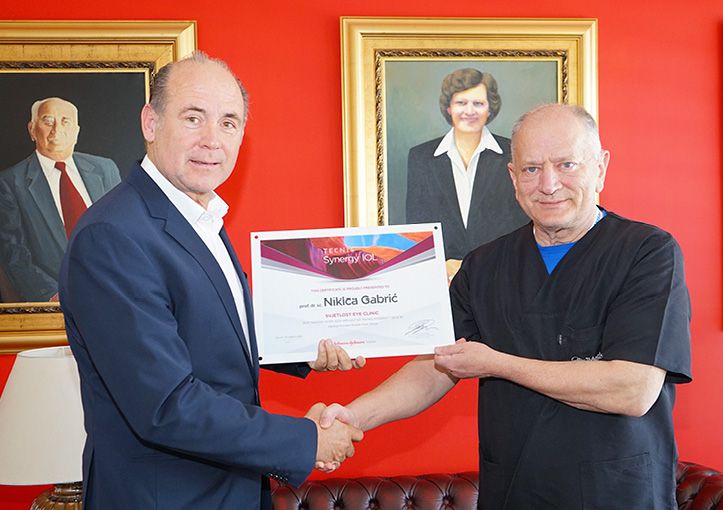 Prof.dr.sc. Gabriću priznanje za najveći broj ugrađenih multifokalnih intraokularnih Synergy leća